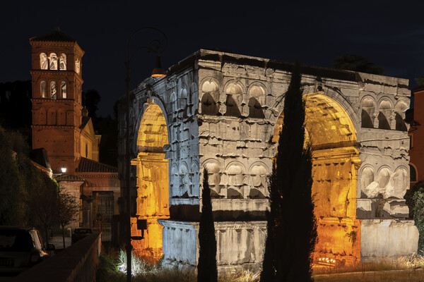 Arch of Janus at Night in Rome Picture Board by Artur Bogacki