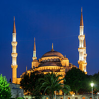 Buy canvas prints of Blue Mosque at Night in Istanbul by Artur Bogacki