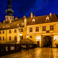 Buy canvas prints of Old Town of Bratislava at Night by Artur Bogacki
