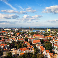 Buy canvas prints of Old Town Of Gdansk City Aerial View by Artur Bogacki