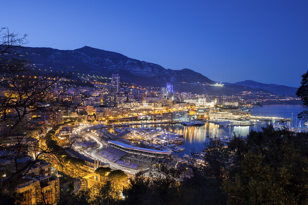 Monaco Principality By Night Picture Board by Artur Bogacki