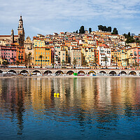 Buy canvas prints of Menton Old Town On French Riviera by Artur Bogacki