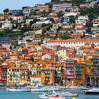 Buy canvas prints of Villefranche Sur Mer Town On French Riviera by Artur Bogacki
