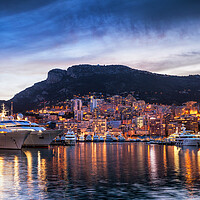 Buy canvas prints of Principality of Monaco Evening Skyline by Artur Bogacki
