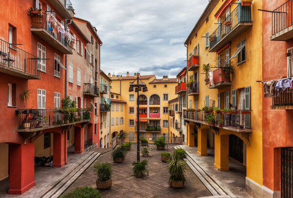 Old Town Houses in Nice City in France Picture Board by Artur Bogacki