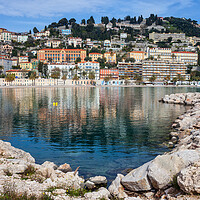 Buy canvas prints of Sea Bay in Menton Town on French Riviera by Artur Bogacki