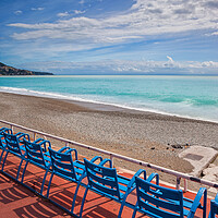 Buy canvas prints of Beach Sea and Seats on French Riviera in Nice by Artur Bogacki