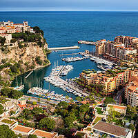 Buy canvas prints of Monaco Aerial View Over Port De Fontvieille by Artur Bogacki