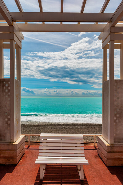 Promenade des Anglais Pergola Bench In Nice Picture Board by Artur Bogacki
