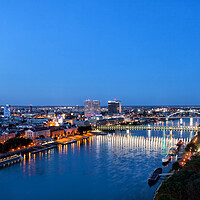 Buy canvas prints of Bratislava City Blue Hour River View by Artur Bogacki