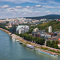 Buy canvas prints of Bratislava City At Danube River by Artur Bogacki