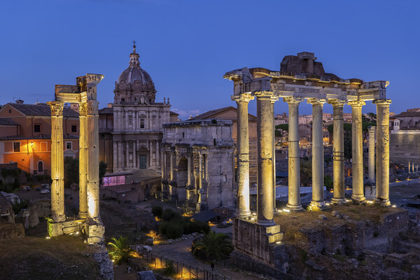 Ancient Temple Ruins At Night In Rome Picture Board by Artur Bogacki