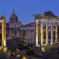 Buy canvas prints of Ancient Temple Ruins At Night In Rome by Artur Bogacki