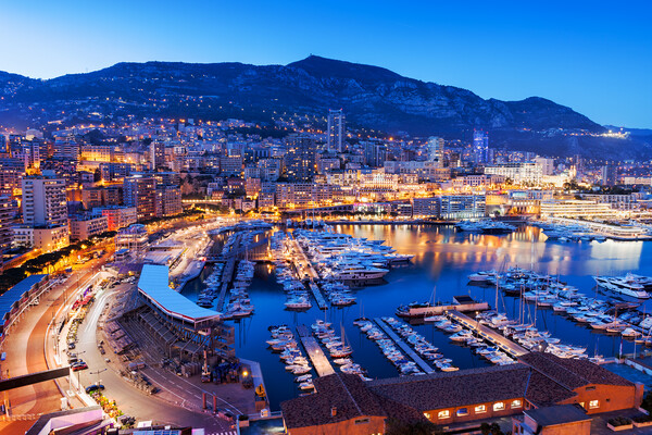 Monaco At Blue Hour Evening Picture Board by Artur Bogacki