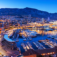 Buy canvas prints of Monaco At Blue Hour Evening by Artur Bogacki