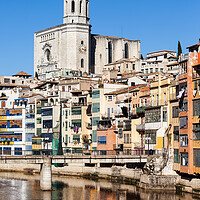 Buy canvas prints of City of Girona at River Onyar by Artur Bogacki