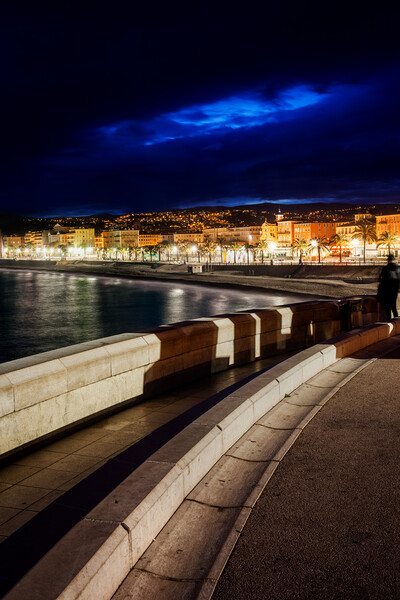 City of Nice at Night in France Picture Board by Artur Bogacki