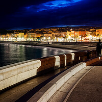 Buy canvas prints of City of Nice at Night in France by Artur Bogacki