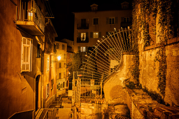 Old Town Of Nice by Night In France Picture Board by Artur Bogacki
