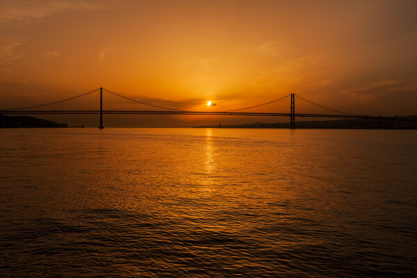 5th of April Bridge on Tagus River at Sunset Picture Board by Artur Bogacki