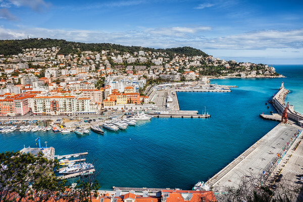 View Above Port of Nice on French Riviera Picture Board by Artur Bogacki