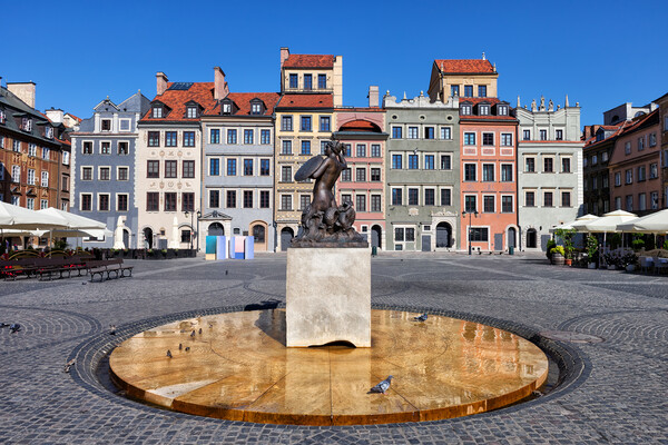 Old Town Market Square of Warsaw in Poland Picture Board by Artur Bogacki