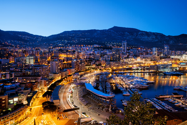 Principality of Monaco at Dusk Picture Board by Artur Bogacki