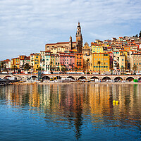 Buy canvas prints of Menton Old Town From The Sea by Artur Bogacki