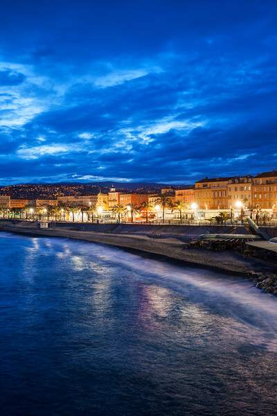 City of Nice at Blue Hour Evening in France Picture Board by Artur Bogacki