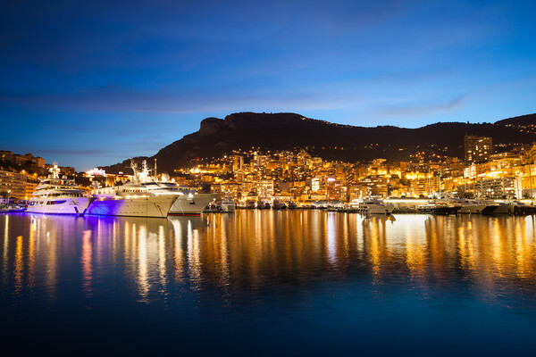 Monaco at Twilight Picture Board by Artur Bogacki