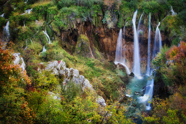Waterfall in Plitvice Lakes National Park in Croatia Picture Board by Artur Bogacki
