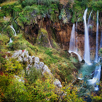 Buy canvas prints of Waterfall in Plitvice Lakes National Park in Croatia by Artur Bogacki