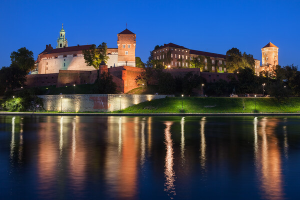Wawel Castle at Night in Krakow Picture Board by Artur Bogacki