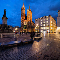 Buy canvas prints of Krakow Old Town Square At Dusk by Artur Bogacki