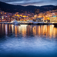 Buy canvas prints of Monaco Evening Skyline by Artur Bogacki