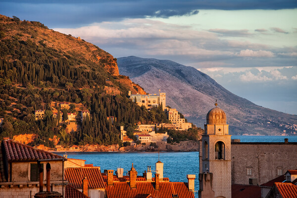 Dubrovnik Coastline at Sunset in Croatia Picture Board by Artur Bogacki