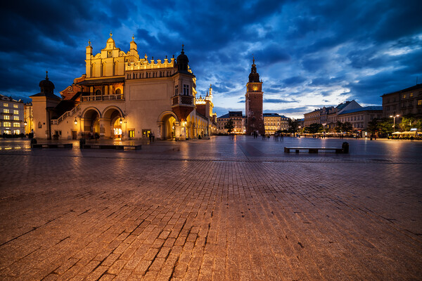Old Town Square of Krakow in the Evening Picture Board by Artur Bogacki