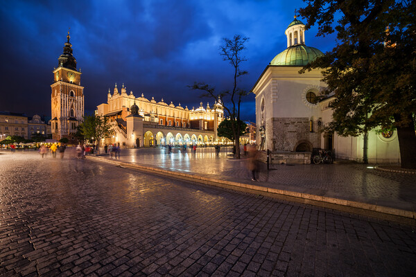 Old Town in City of Krakow by Night Picture Board by Artur Bogacki