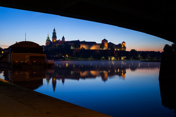 Under the Bridge River View of Wawel Castle in Krakow Picture Board by Artur Bogacki