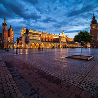 Buy canvas prints of Krakow Old Town Main Square At Dusk by Artur Bogacki