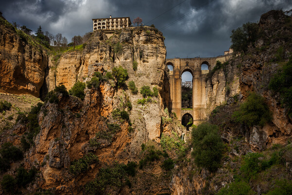 Andalucia Landscape With Ronda Bridge In Spain Picture Board by Artur Bogacki