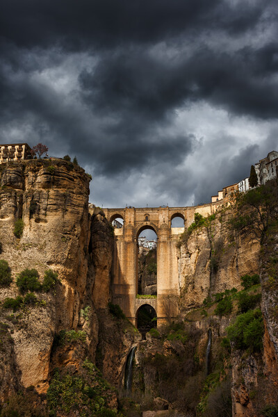 Stormy Sky Above Ronda Bridge In Spain Picture Board by Artur Bogacki