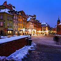Buy canvas prints of Winter Evening in the Old Town of Warsaw by Artur Bogacki