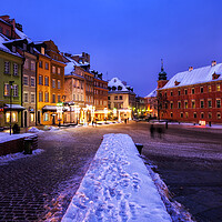 Buy canvas prints of Old Town in City of Warsaw on Winter Night by Artur Bogacki