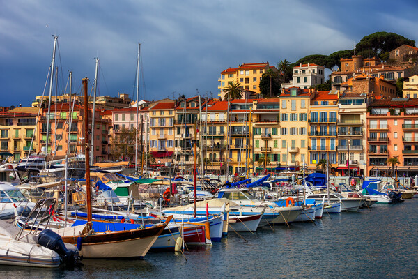 Cannes City View From Harbour To Old Town Picture Board by Artur Bogacki