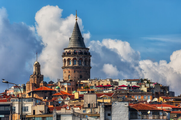 Istanbul City Skyline With Galata Tower Picture Board by Artur Bogacki
