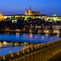 Buy canvas prints of City Of Prague Evening River View by Artur Bogacki