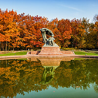 Buy canvas prints of Chopin Monument in Autumn Lazienki Park in Warsaw by Artur Bogacki