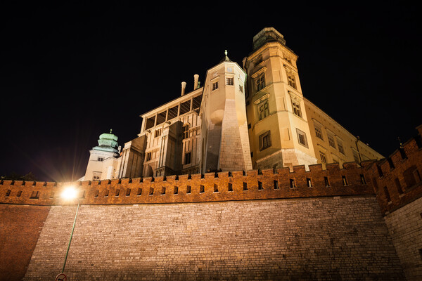 Wawel Royal Castle at Night in Poland Picture Board by Artur Bogacki