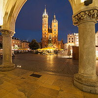 Buy canvas prints of Old Town Main Square at Night in Krakow by Artur Bogacki